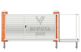 Двойные откатные ворота 2200×3500 ЗМК-7458